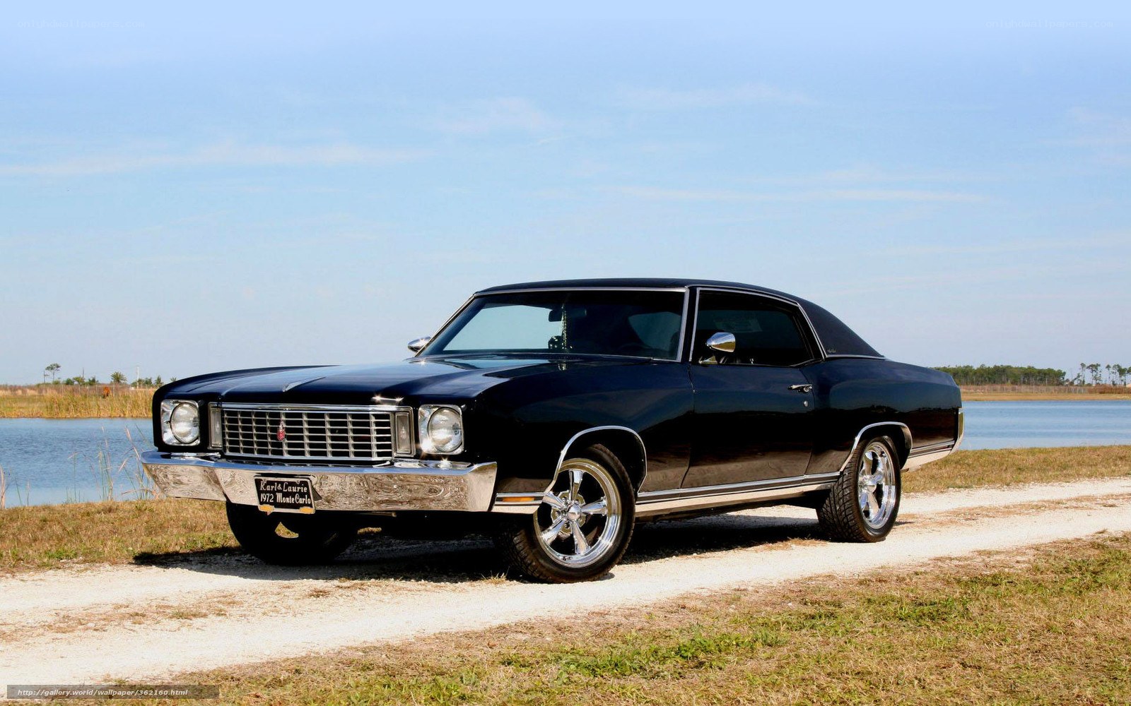 Black 1972 Monte Carlo by water