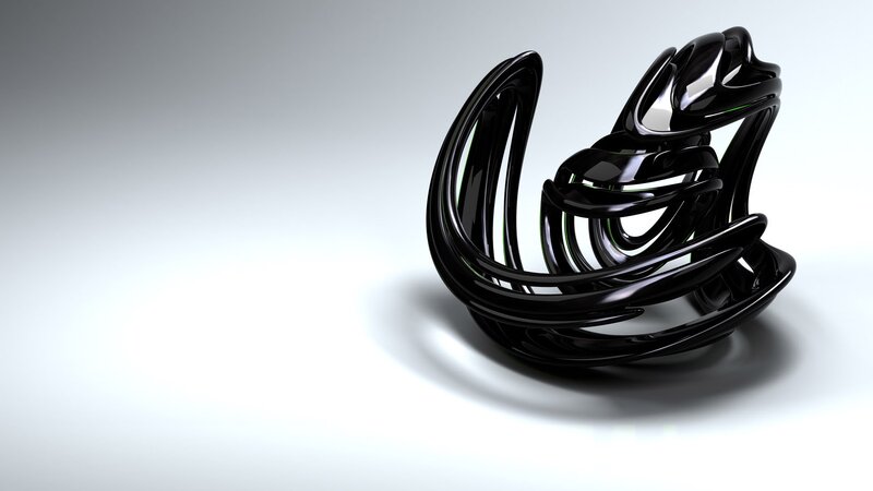 Black Abstract Sculpture — Minimalist, 3d Render