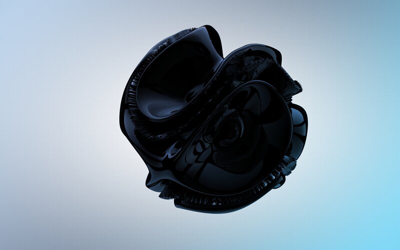 Black Abstract Sculpture — Serene