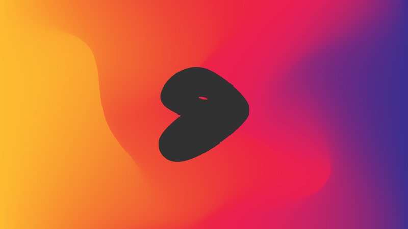 Black Abstract Shape — Orange