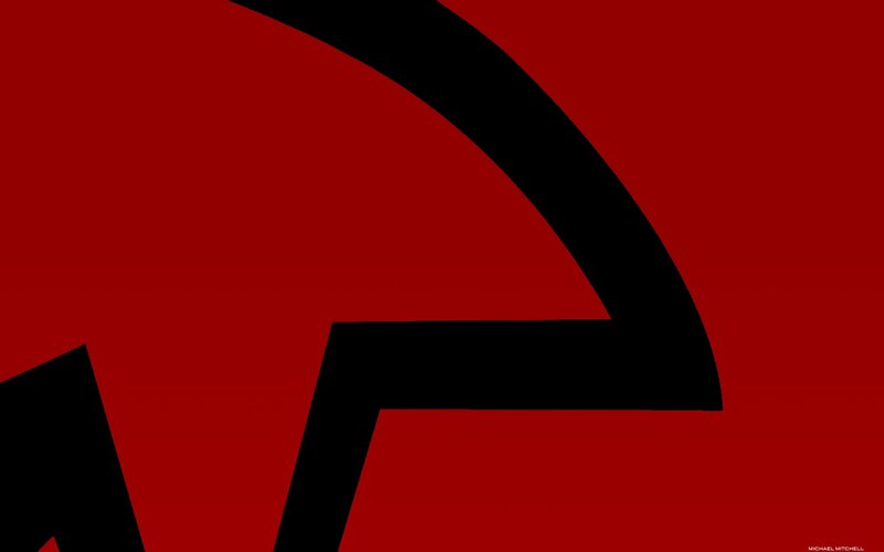 Black Abstract Shape — Red