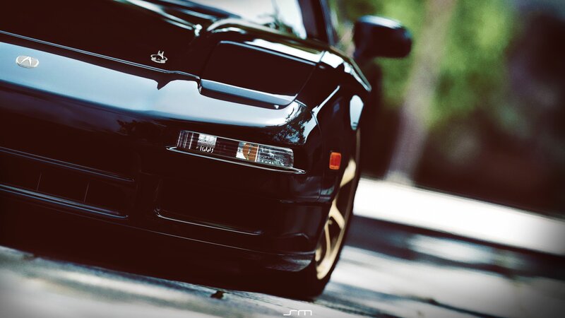 black acura nsx front view