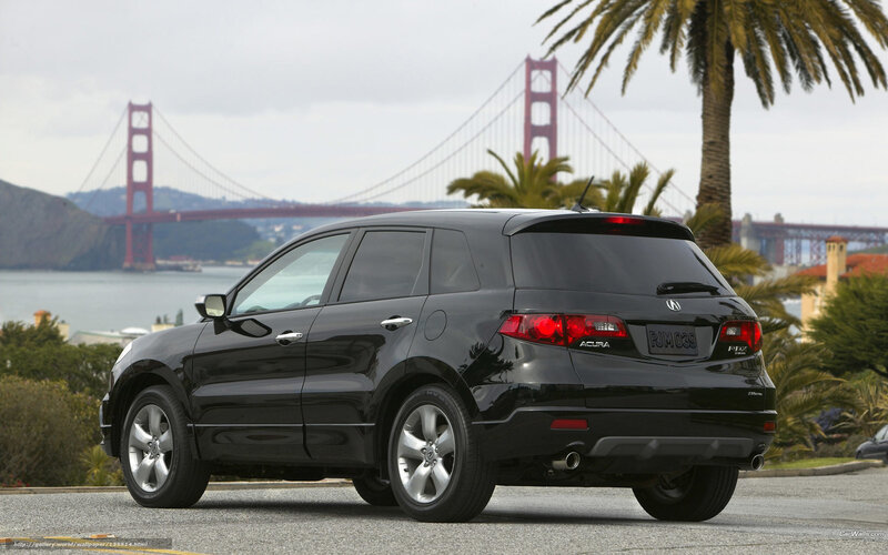 Black Acura RDX by Golden Gate Bridge