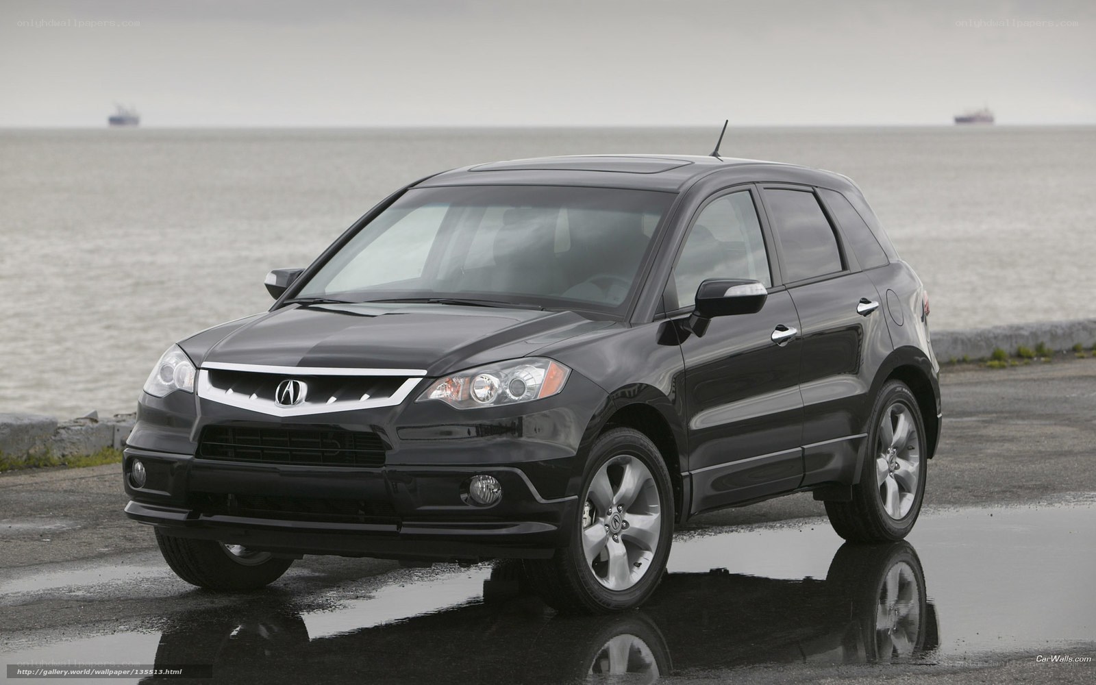Black Acura RDX by the sea