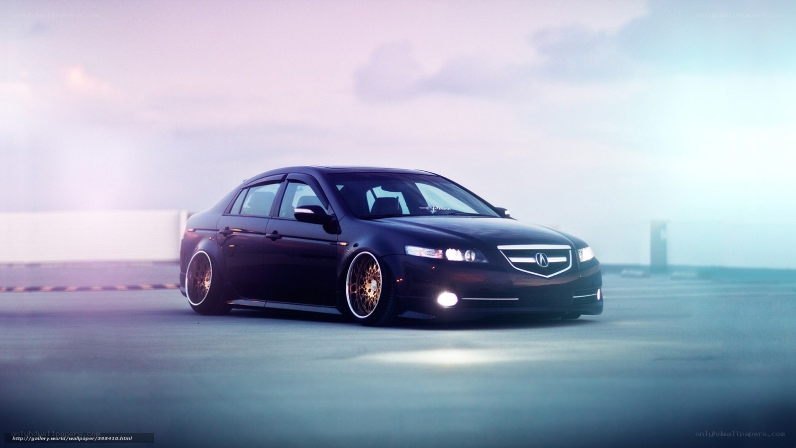 black acura tl on rooftop