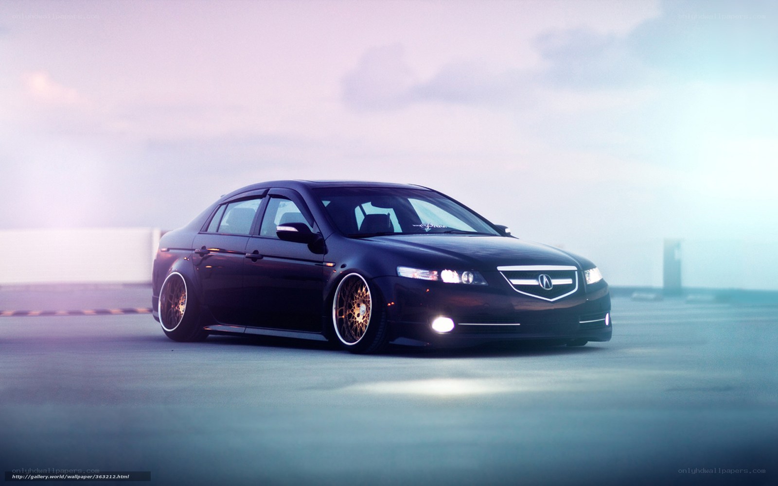 black acura tl on rooftop