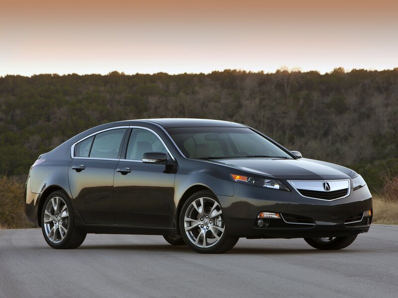 Black Acura TL Sedan — Gray, Serene, Sunset, Photograph