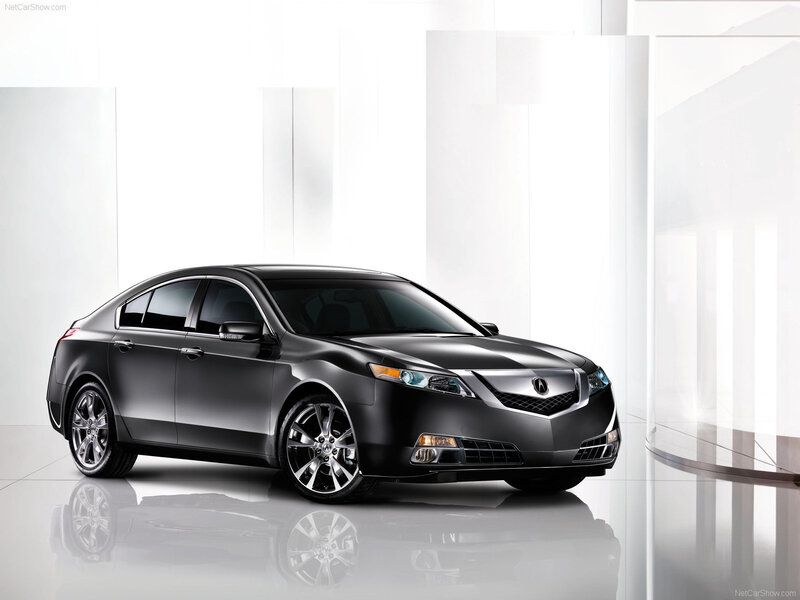 Black Acura TL Sedan — Neutral, Photograph, Car, Showroom, Reflection
