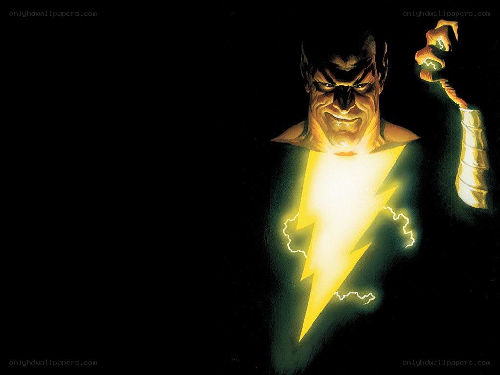 Black Adam with lightning bolt