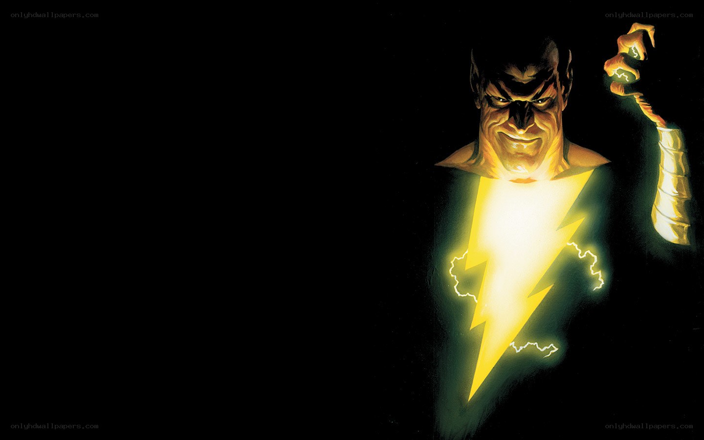 Black Adam with lightning bolt