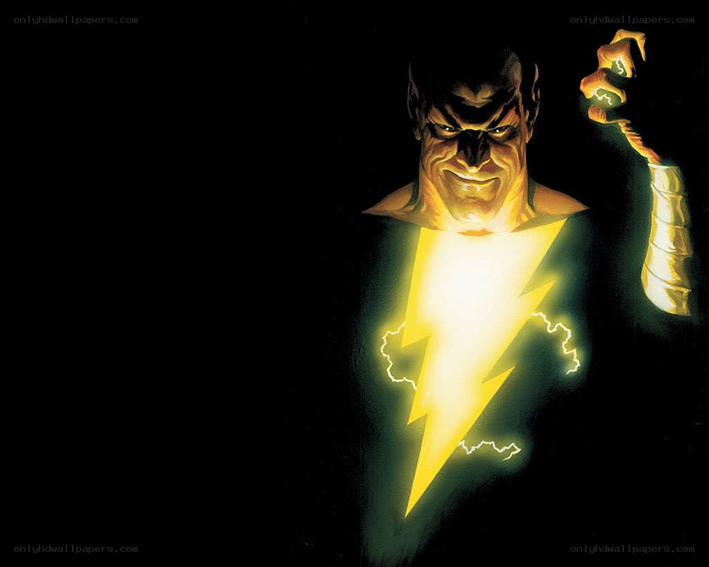 Black Adam with lightning bolt