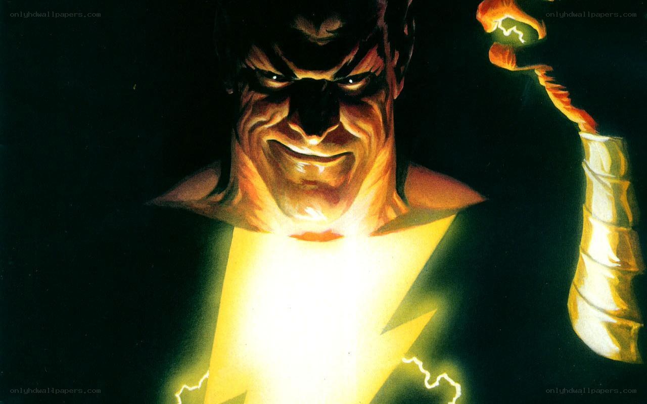 Black Adam with lightning
