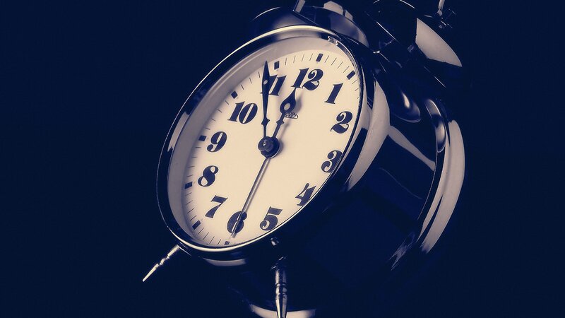 Black Alarm Clock — Blue