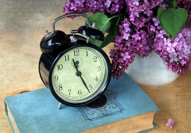 Black Alarm Clock — Purple
