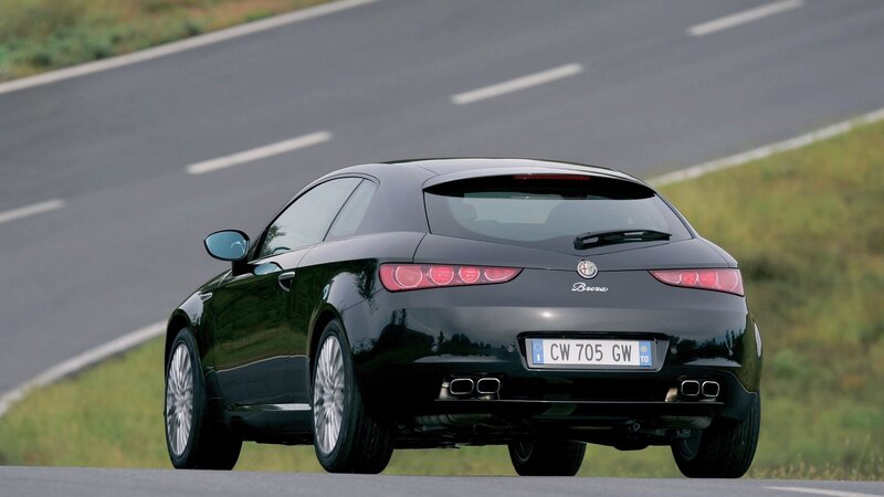 black alfa romeo brera on road