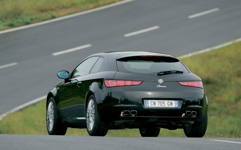 black alfa romeo brera on road