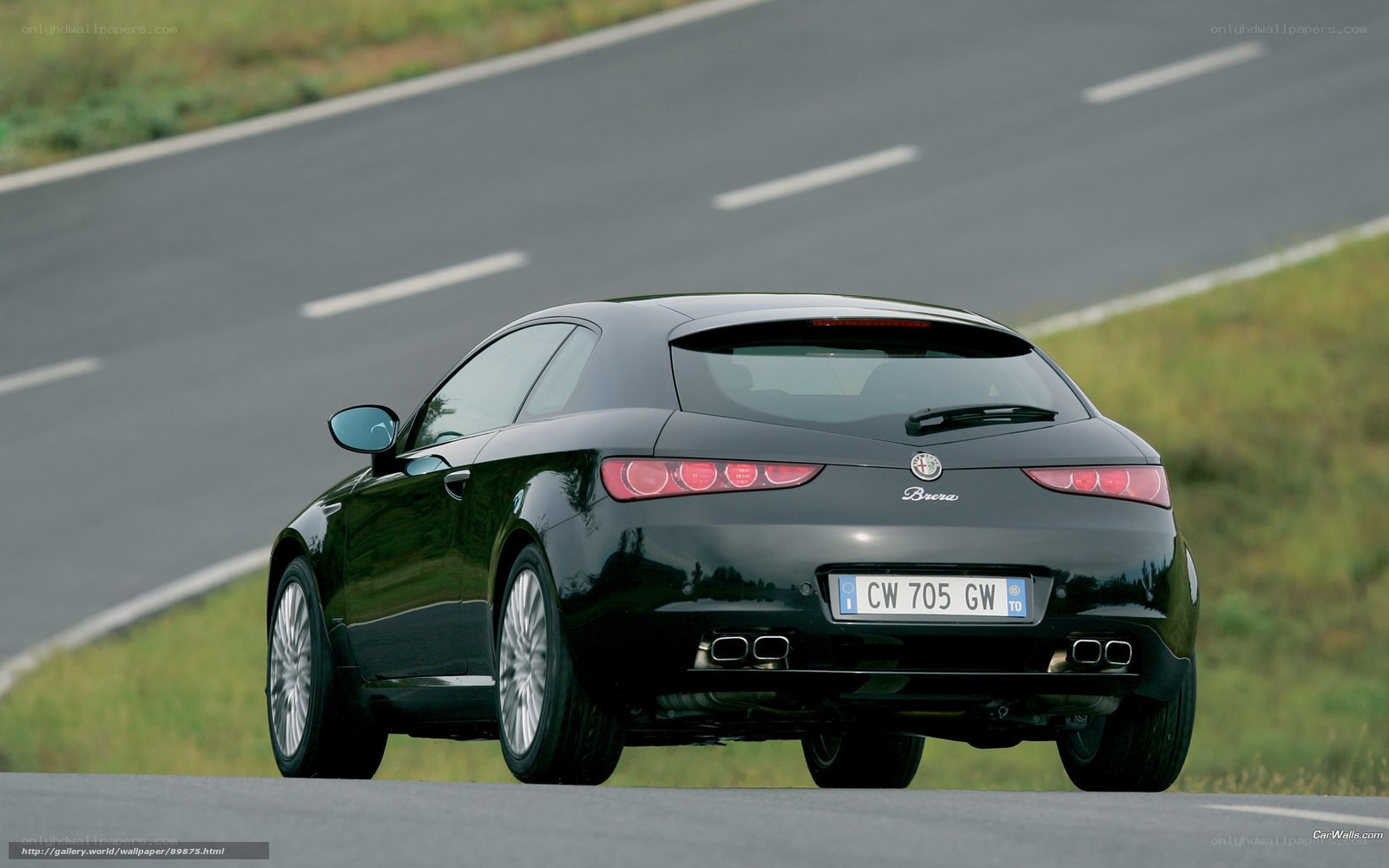 black alfa romeo brera on road