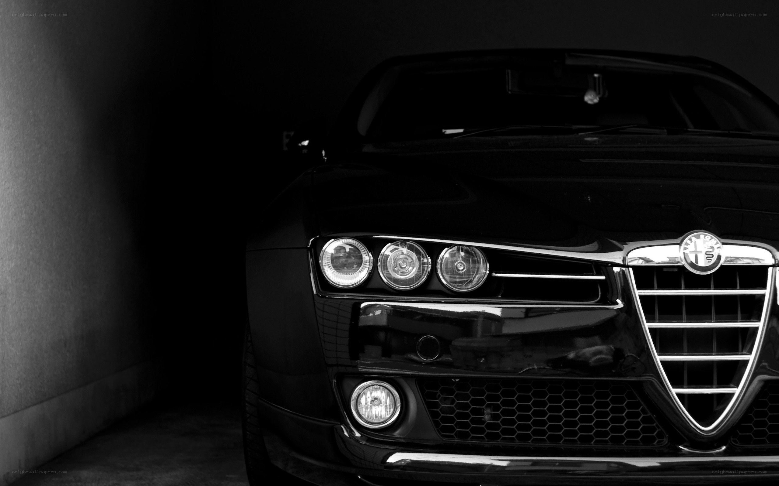 black alfa romeo front view