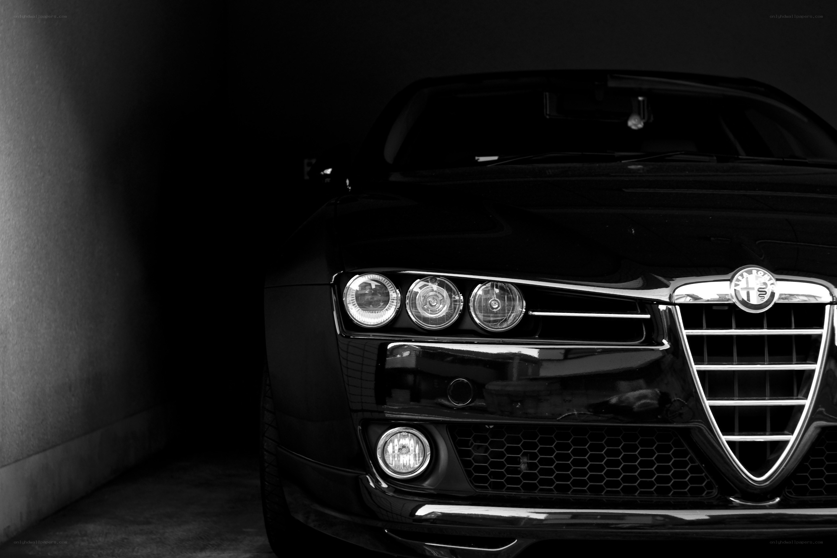 black alfa Romeo front view