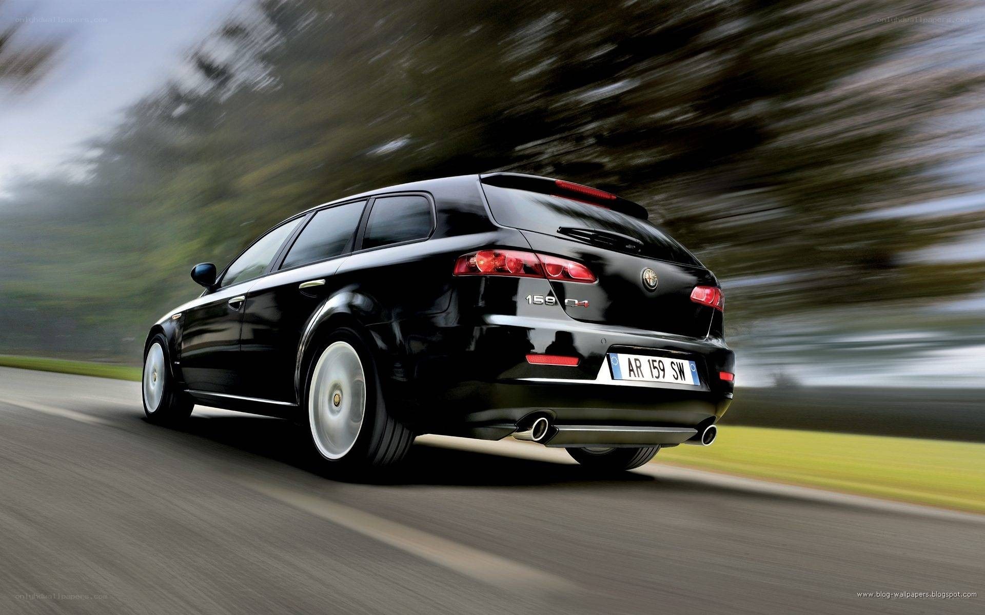 black alfa romeo in motion