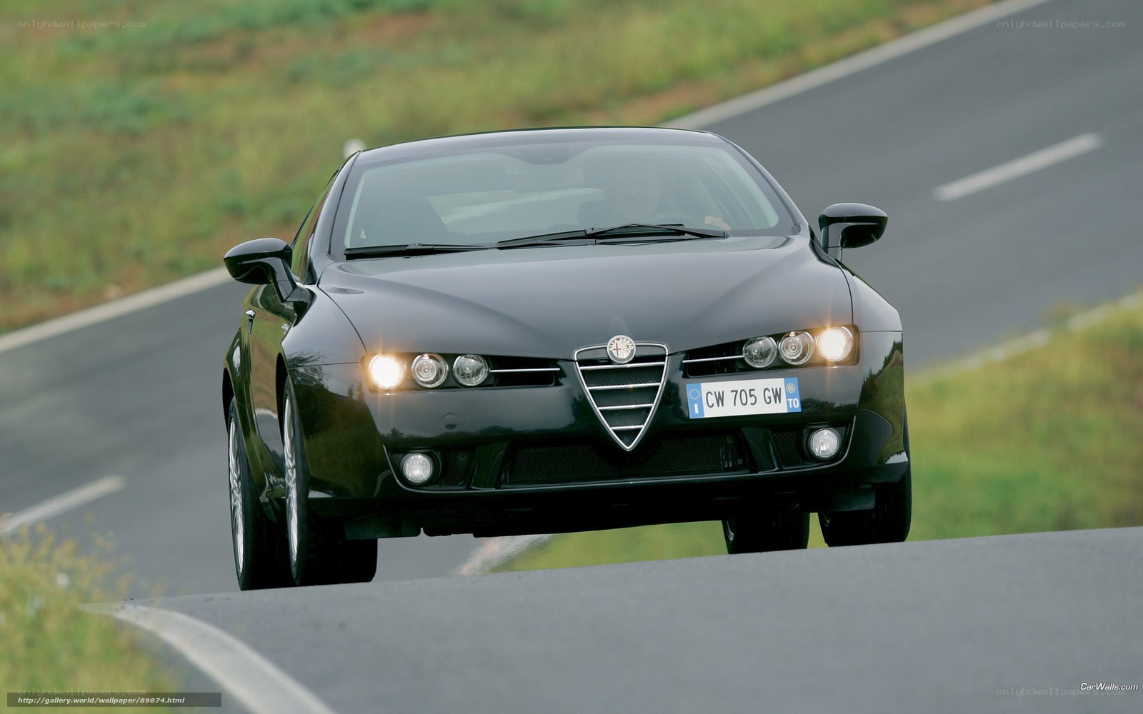 black alfa romeo on road