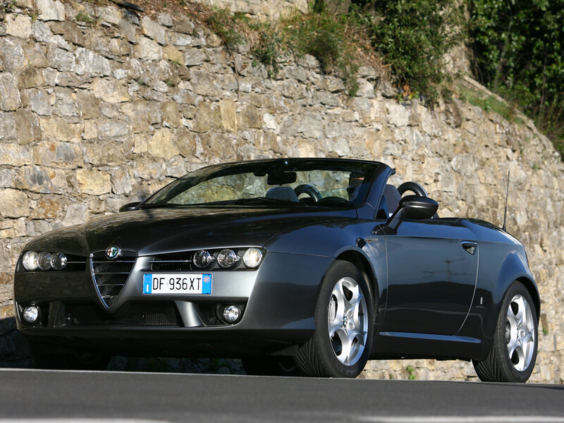 Black Alfa Romeo Spider convertible
