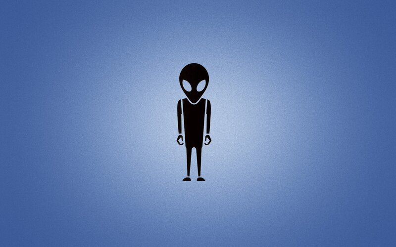 Black Alien Figure — Blue