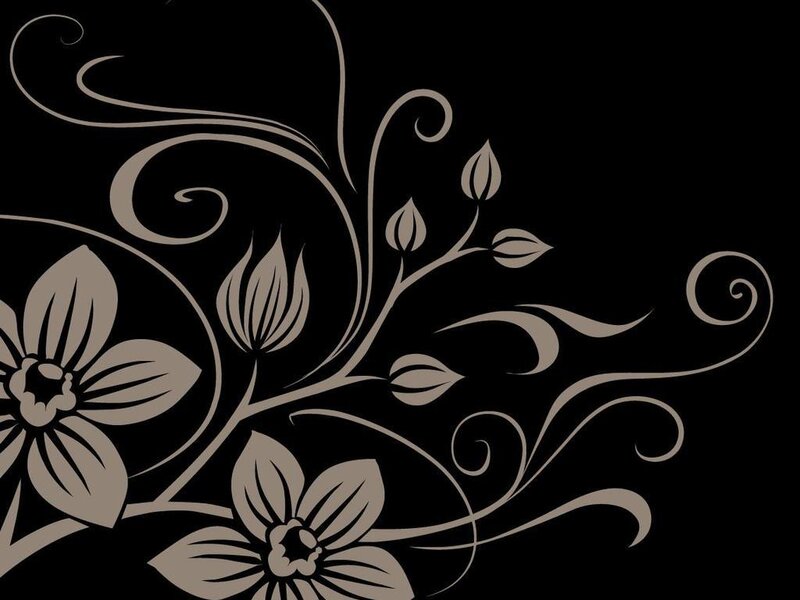 black and beige floral design