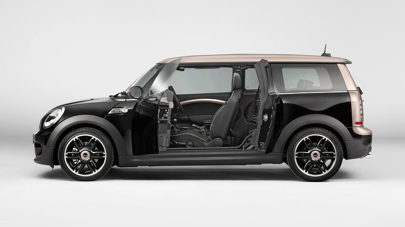 black and beige mini cooper
