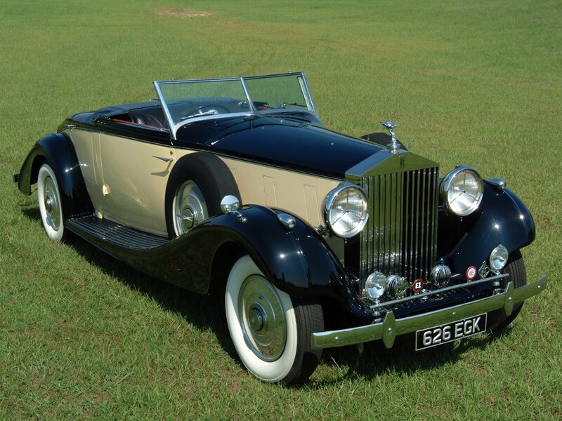 Black and Beige Vintage Car
