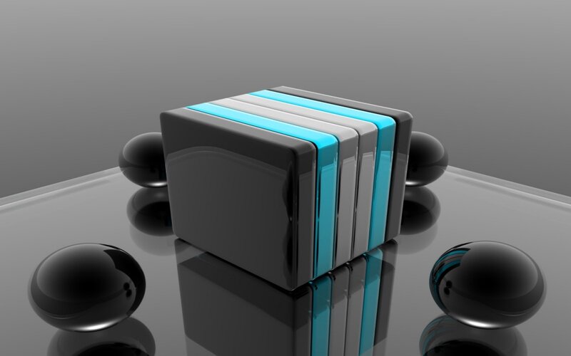 Black and Blue Cubes — Gray
