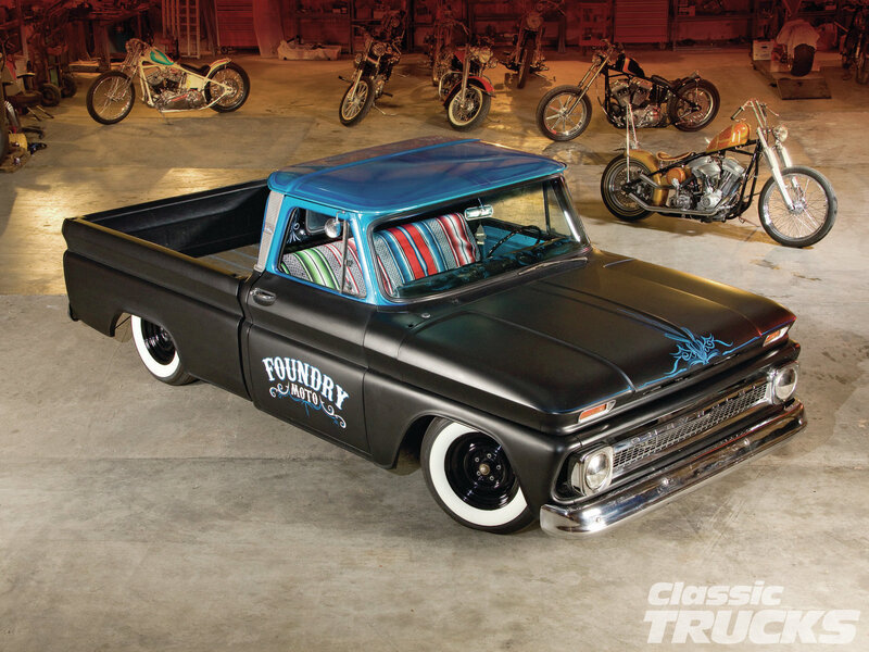 Black and Blue Pickup Truck