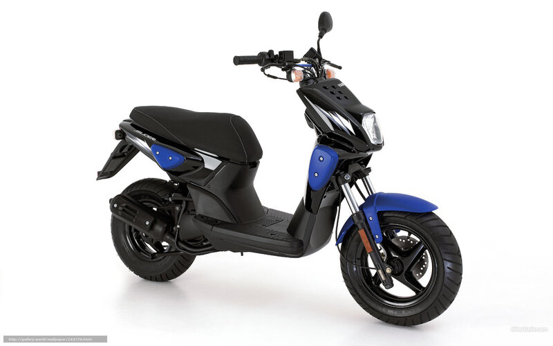 Black and blue scooter