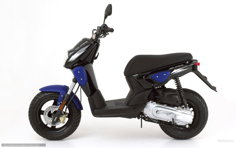 Black and blue scooter