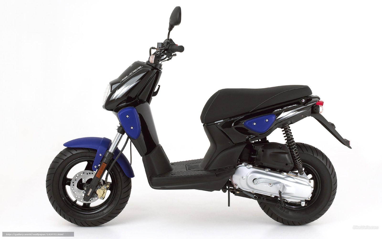 Black and blue scooter