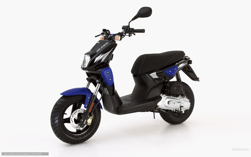 black and blue scooter