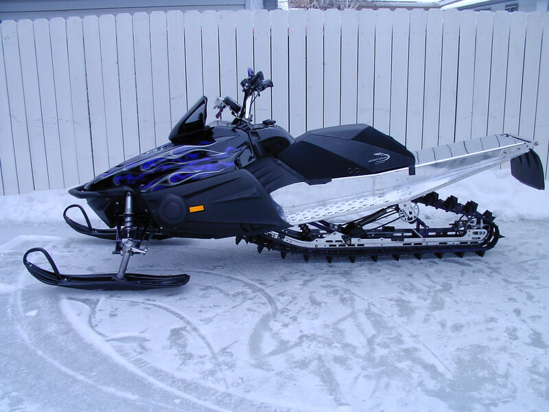 Black and Blue Snowmobile