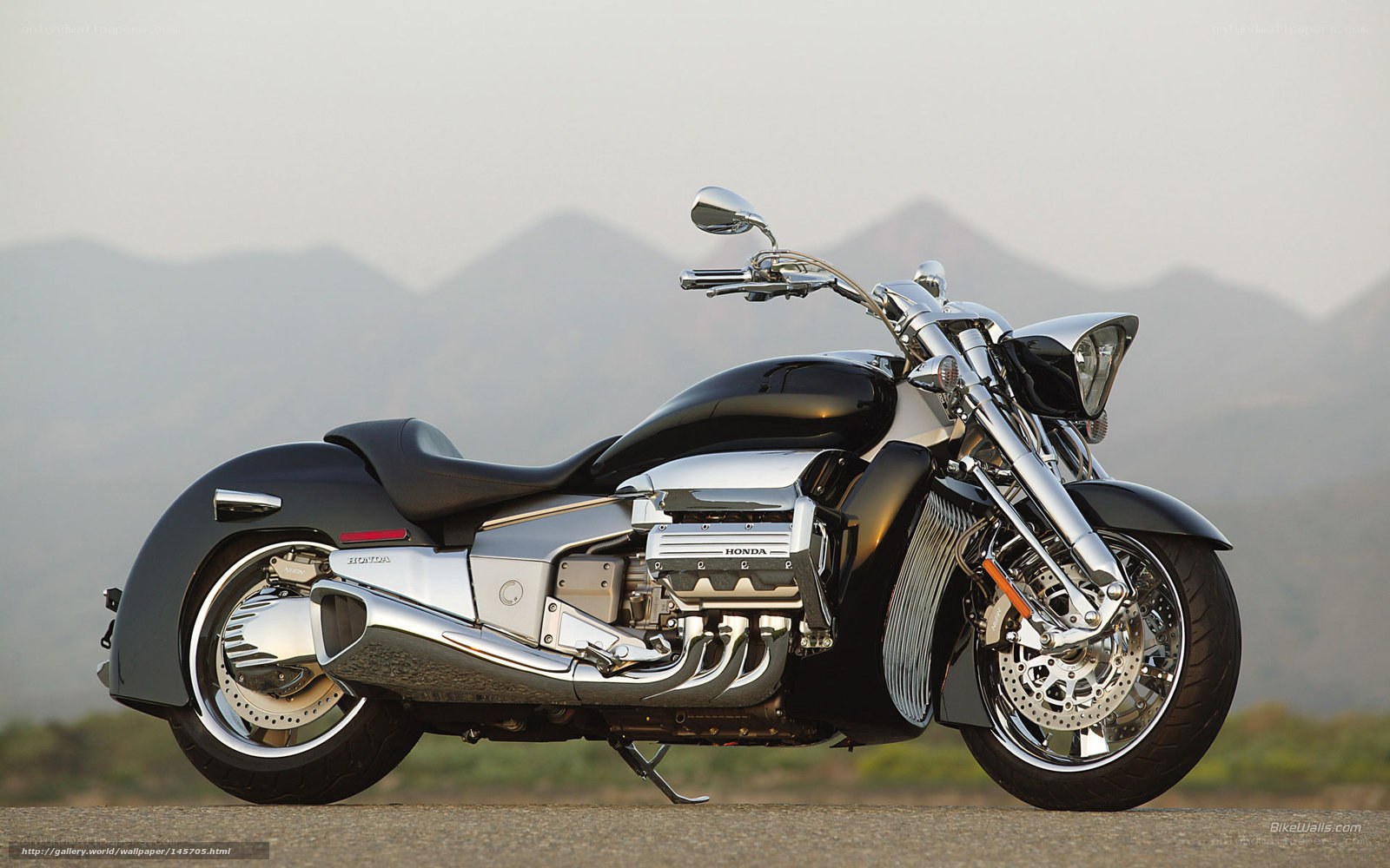 Black and chrome Honda motorcycle