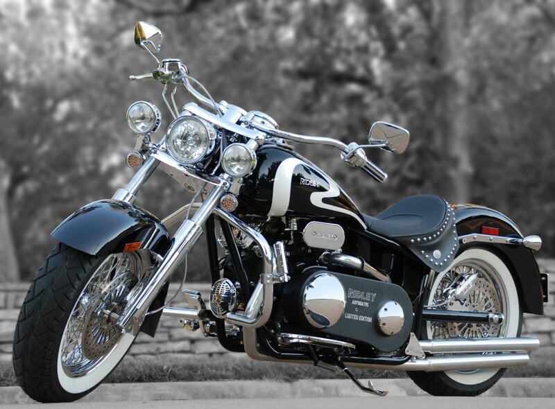 Black and Chrome Motorcycle — Calm, Photograph