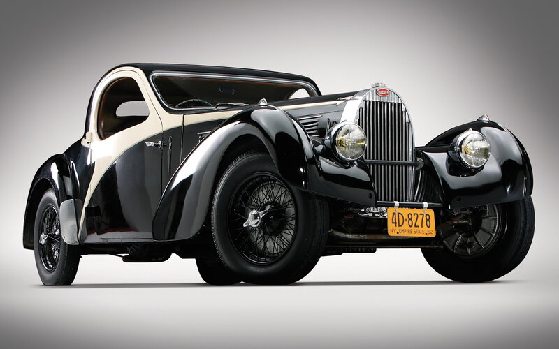 Black and Cream Vintage Car — Dramatic, Photograph, Headlights