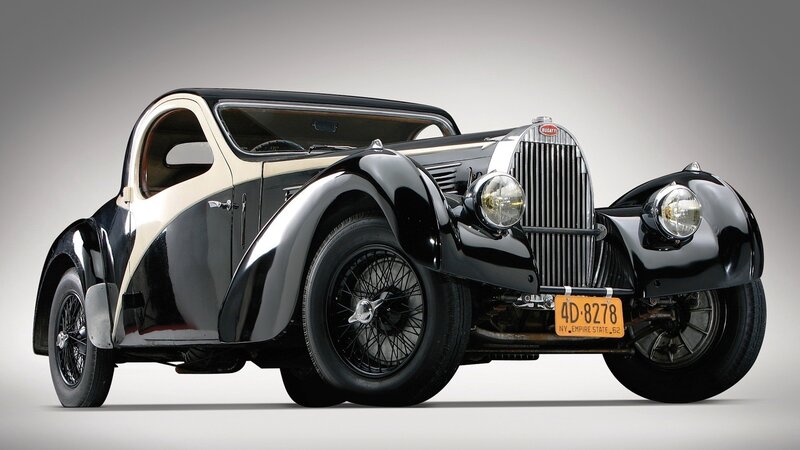 Black and Cream Vintage Car