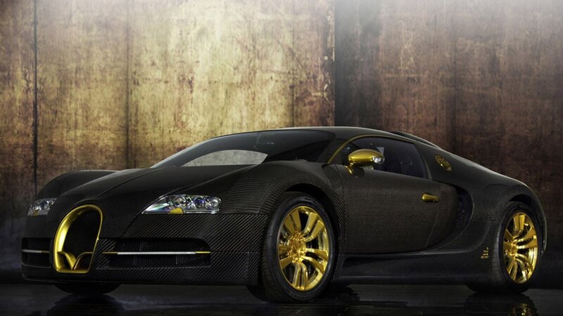 Black and Gold Bugatti — Dramatic