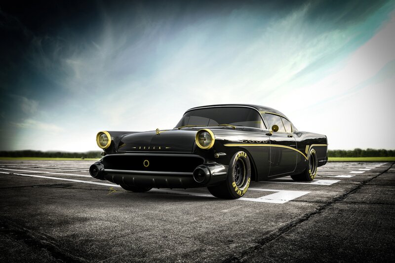 Black and Gold Car — Dramatic, Afternoon