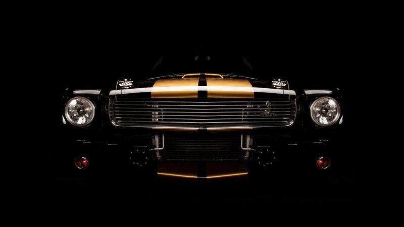 Black and Gold Car — Dramatic, Photograph, Grille