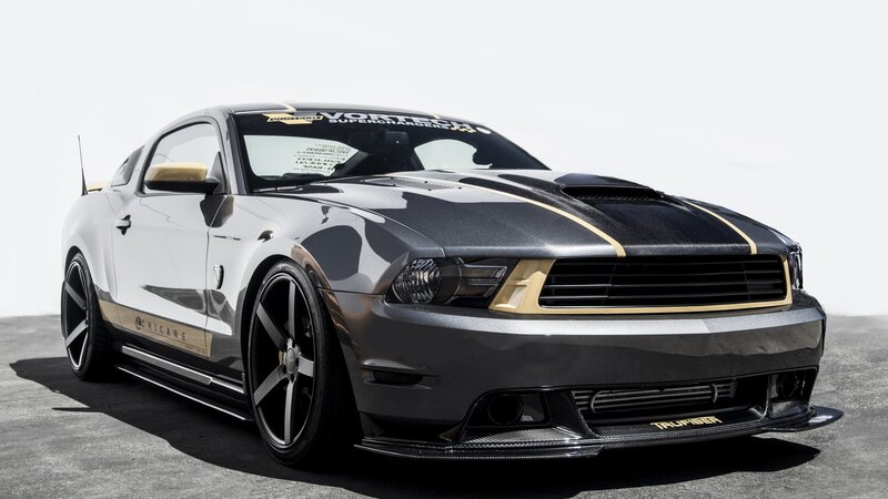 Black and gold Ford Mustang
