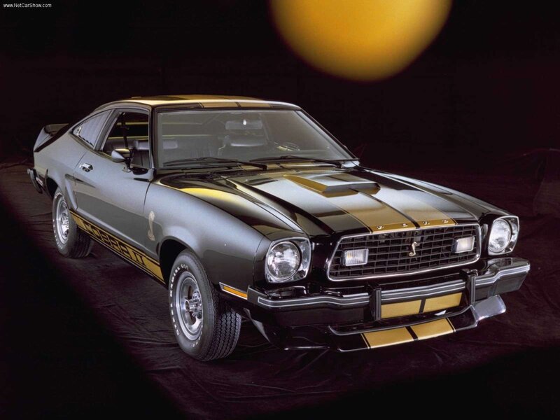 Black and gold Ford Mustang Cobra II