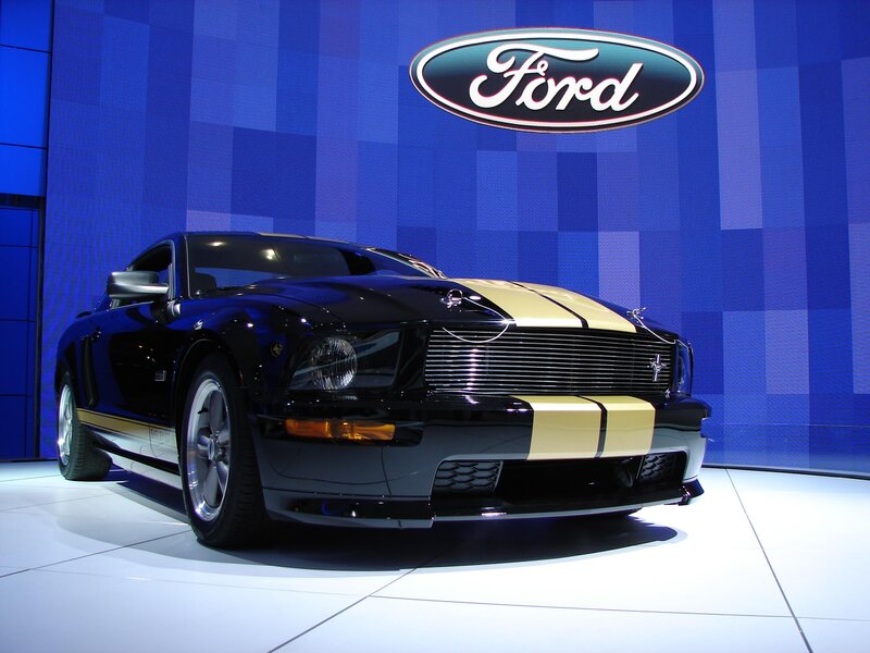 Black and gold Ford Mustang