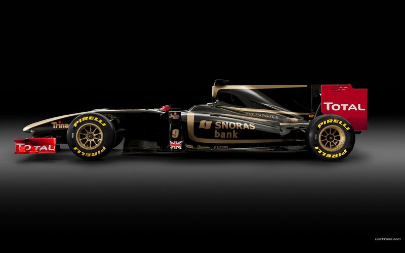 black and gold formula one car