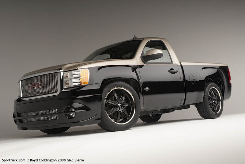 Black and gold GMC Sierra pickup