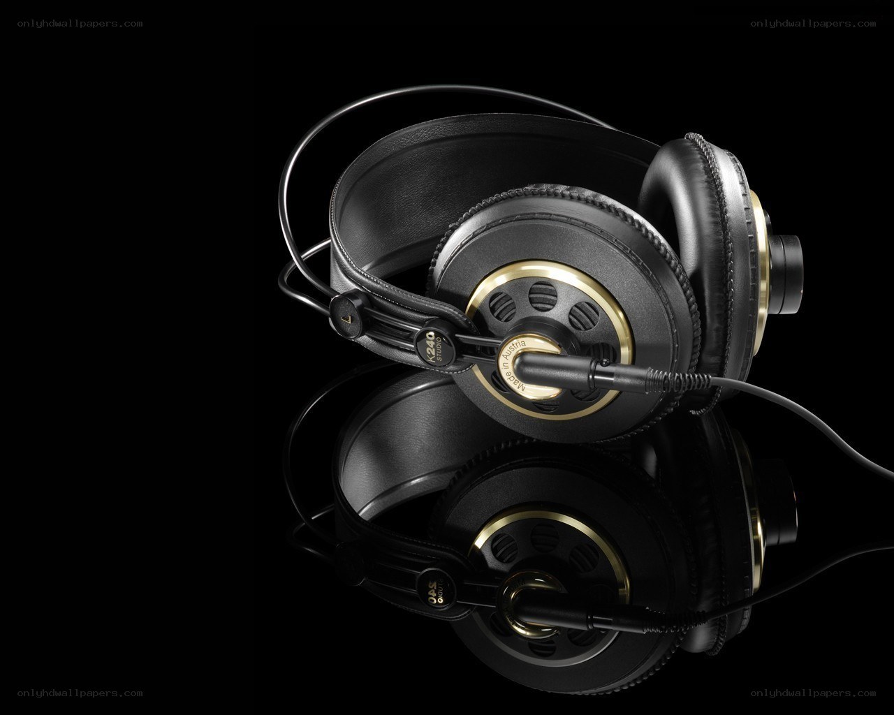 black and gold headphones
